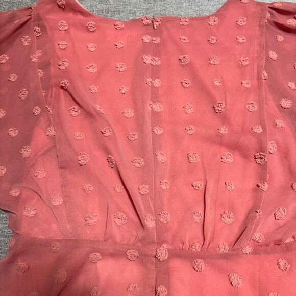 &Merci Pom Pom Texture Swiss Dot Long Sleeve Dress - Picture 3 of 6